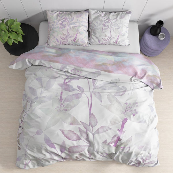 100% Cotton Duvet Cover Set Maily | Purple | Single - 140cm (W) x 220cm (L) - The Bedding & Blankets Store