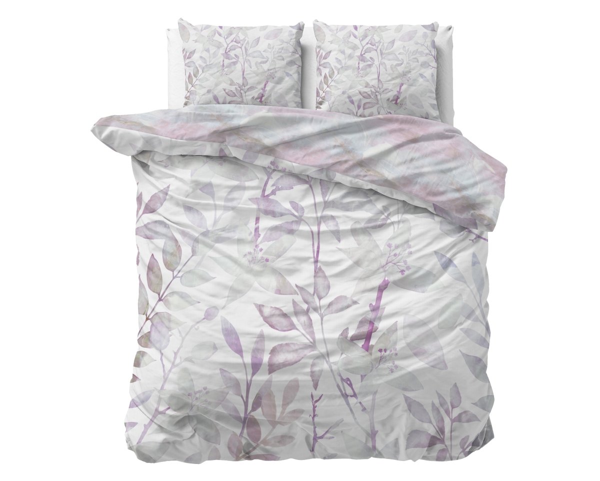 100% Cotton Duvet Cover Set Maily | Purple | Single - 140cm (W) x 220cm (L) - The Bedding & Blankets Store