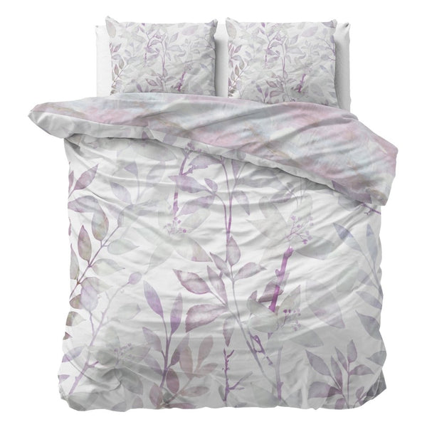 100% Cotton Duvet Cover Set Maily | Purple | Single - 140cm (W) x 220cm (L) - The Bedding & Blankets Store