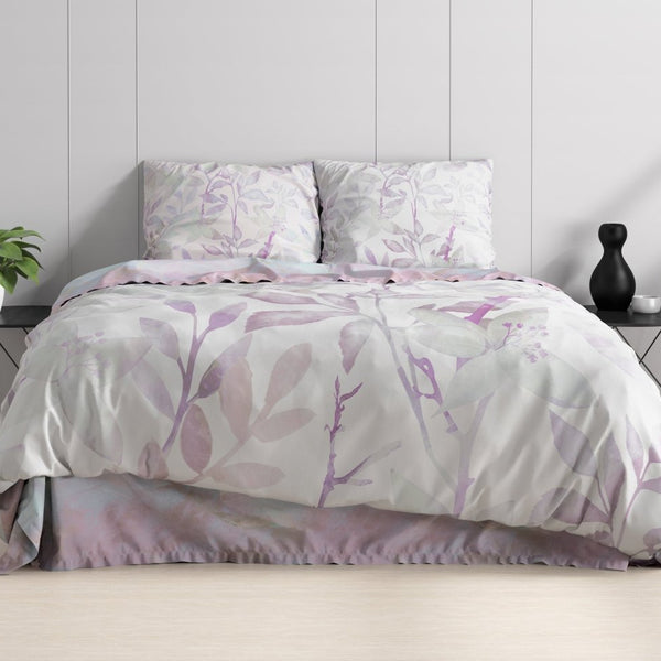 100% Cotton Duvet Cover Set Maily | Purple | Single - 140cm (W) x 220cm (L) - The Bedding & Blankets Store