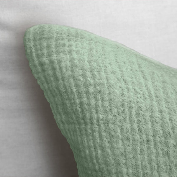 100% Cotton Duvet Cover Set Mousseline | Green | Single - 140cm (W) x 220cm (L) - The Bedding & Blankets Store