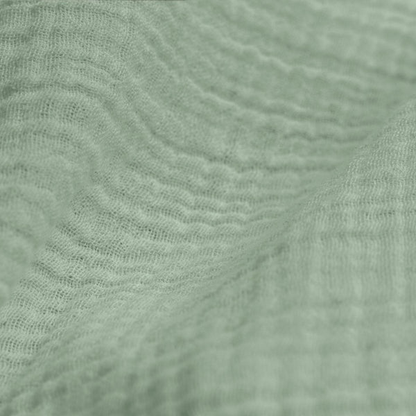 100% Cotton Duvet Cover Set Mousseline | Green | Single - 140cm (W) x 220cm (L) - The Bedding & Blankets Store