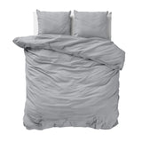 100% Cotton Duvet Cover Set Mousseline | Grey | Single - 140cm (W) x 220cm (L) - The Bedding & Blankets Store