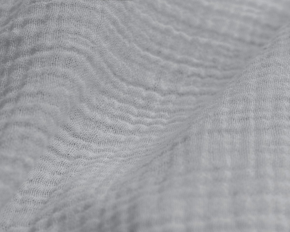 100% Cotton Duvet Cover Set Mousseline | Grey | Single - 140cm (W) x 220cm (L) - The Bedding & Blankets Store