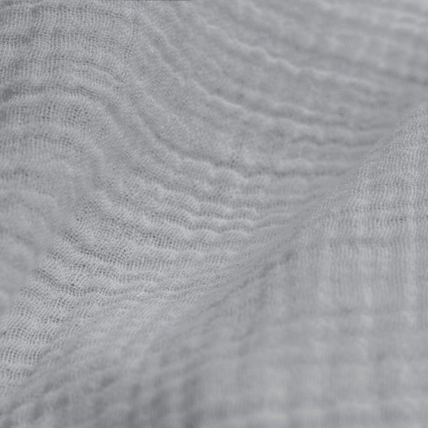 100% Cotton Duvet Cover Set Mousseline | Grey | Single - 140cm (W) x 220cm (L) - The Bedding & Blankets Store