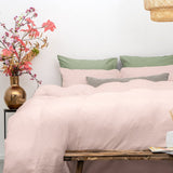 100% Cotton Duvet Cover Set Mousseline | Pink | Single - 140cm (W) x 220cm (L) - The Bedding & Blankets Store