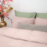 100% Cotton Duvet Cover Set Mousseline | Pink | Single - 140cm (W) x 220cm (L) - The Bedding & Blankets Store