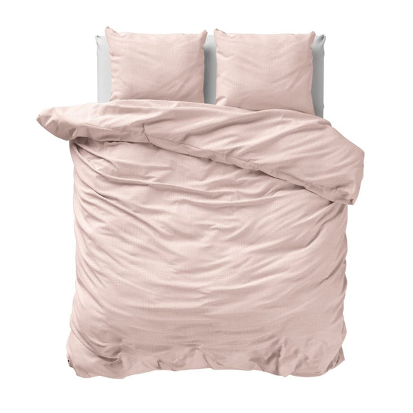 100% Cotton Duvet Cover Set Mousseline | Pink | Single - 140cm (W) x 220cm (L) - The Bedding & Blankets Store