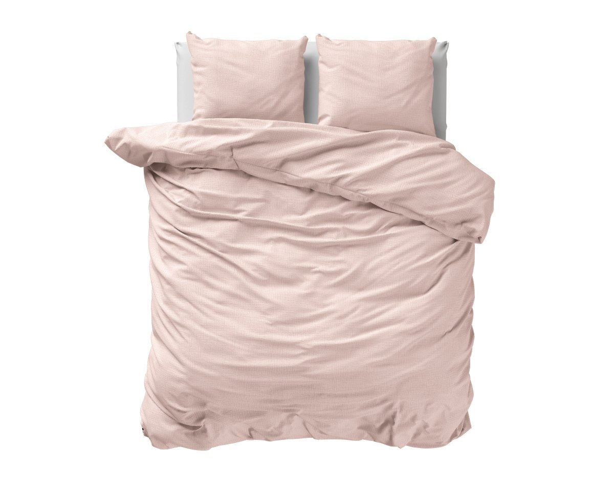 100% Cotton Duvet Cover Set Mousseline | Pink | Single - 140cm (W) x 220cm (L) - The Bedding & Blankets Store
