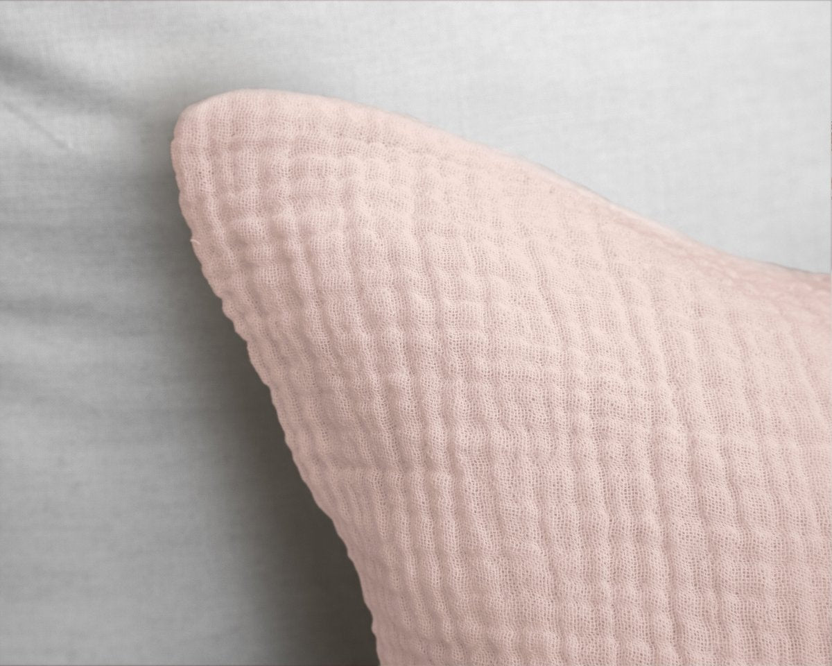 100% Cotton Duvet Cover Set Mousseline | Pink | Single - 140cm (W) x 220cm (L) - The Bedding & Blankets Store