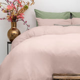 100% Cotton Duvet Cover Set Mousseline | Pink | Single - 140cm (W) x 220cm (L) - The Bedding & Blankets Store