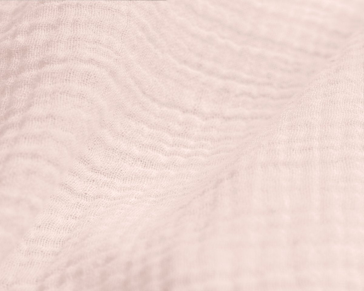 100% Cotton Duvet Cover Set Mousseline | Pink | Single - 140cm (W) x 220cm (L) - The Bedding & Blankets Store