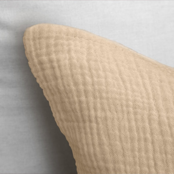 100% Cotton Duvet Cover Set Mousseline | Sand | Single - 140cm (W) x 220cm (L) - The Bedding & Blankets Store