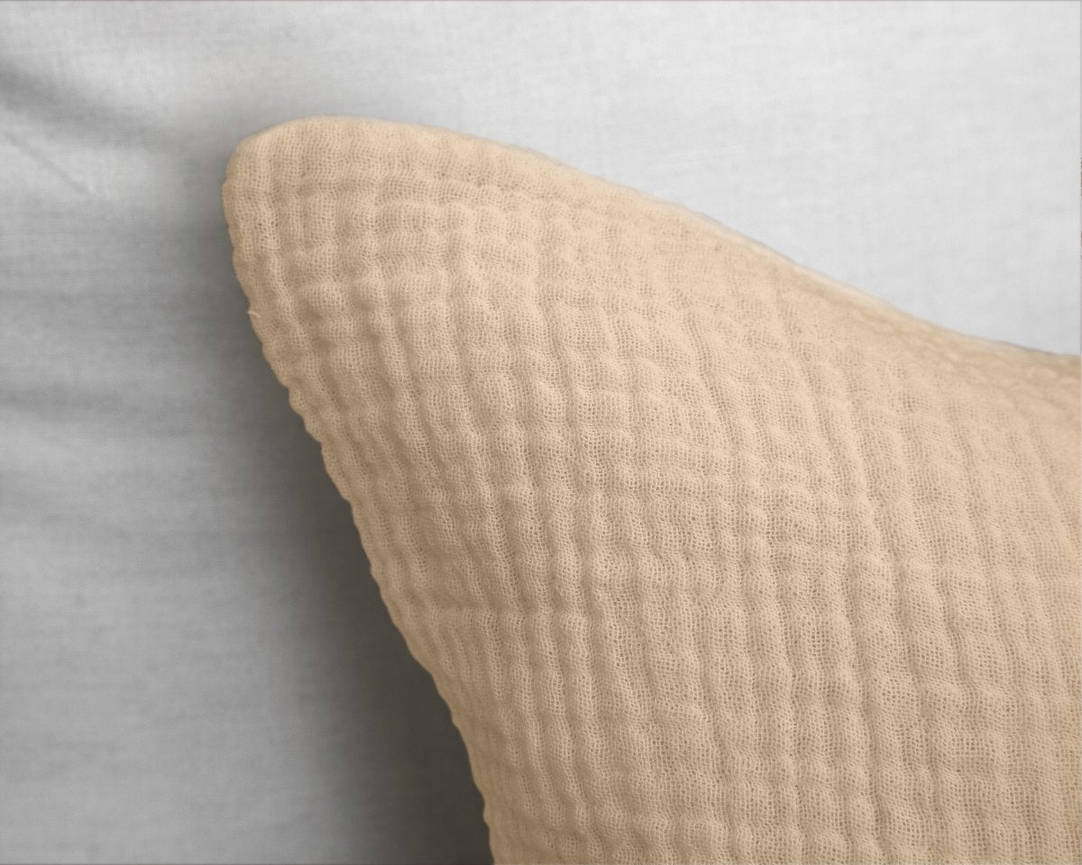 100% Cotton Duvet Cover Set Mousseline | Sand | Single - 140cm (W) x 220cm (L) - The Bedding & Blankets Store