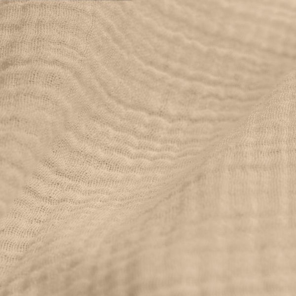 100% Cotton Duvet Cover Set Mousseline | Sand | Single - 140cm (W) x 220cm (L) - The Bedding & Blankets Store
