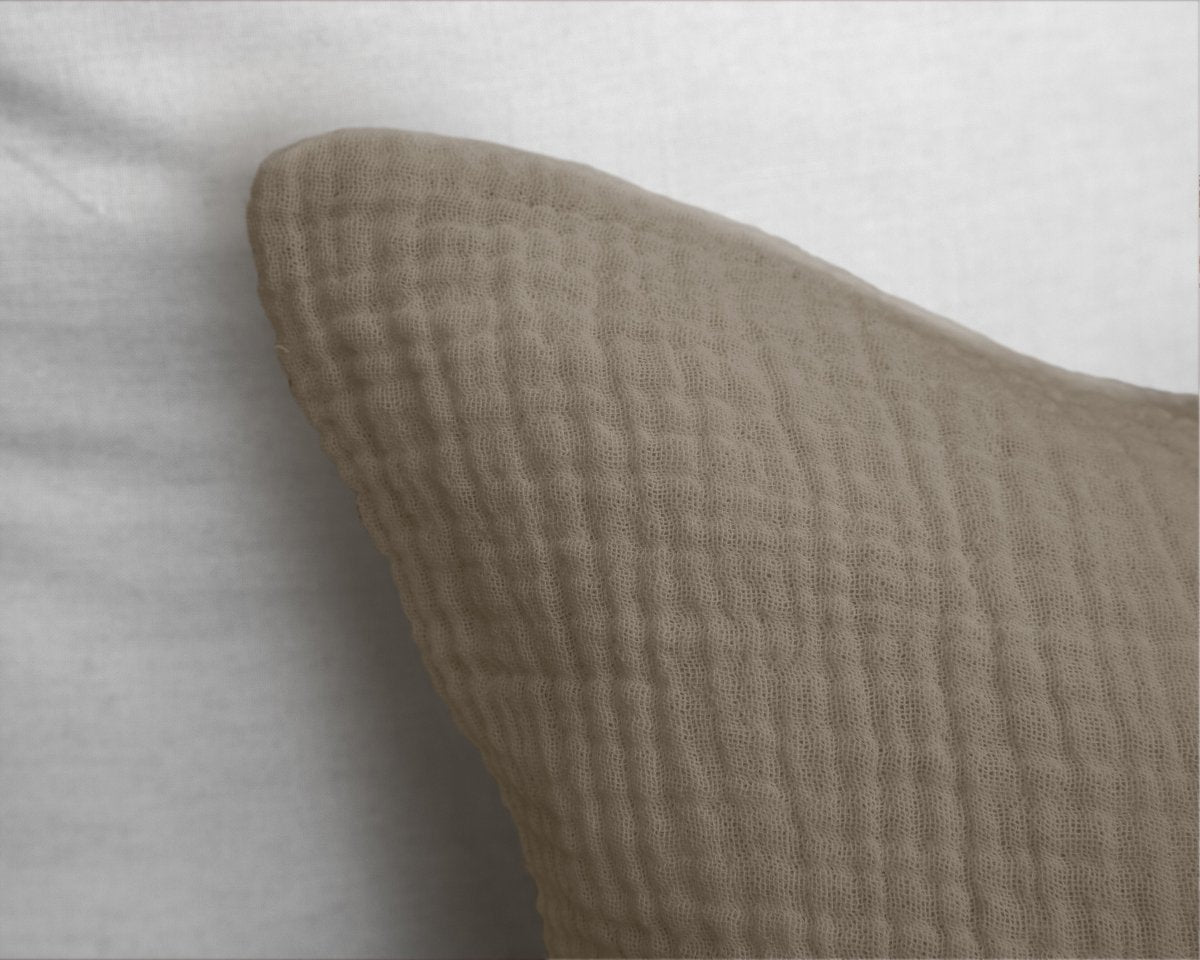 100% Cotton Duvet Cover Set Mousseline | Taupe | Single - 140cm (W) x 220cm (L) - The Bedding & Blankets Store