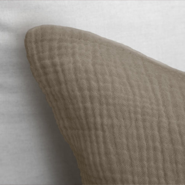 100% Cotton Duvet Cover Set Mousseline | Taupe | Single - 140cm (W) x 220cm (L) - The Bedding & Blankets Store