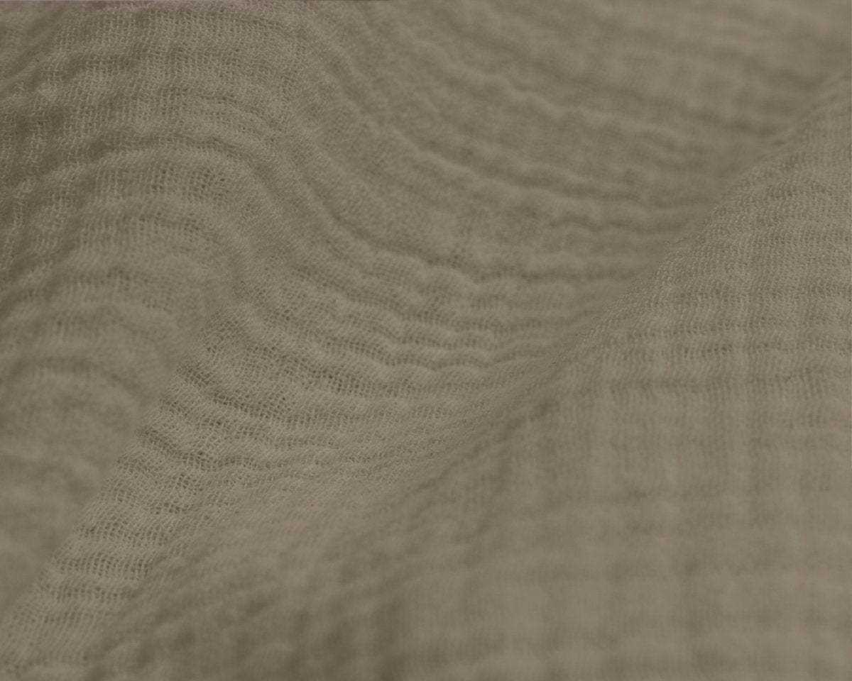 100% Cotton Duvet Cover Set Mousseline | Taupe | Single - 140cm (W) x 220cm (L) - The Bedding & Blankets Store