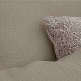 100% Cotton Duvet Cover Set Mousseline | Taupe | Single - 140cm (W) x 220cm (L) - The Bedding & Blankets Store