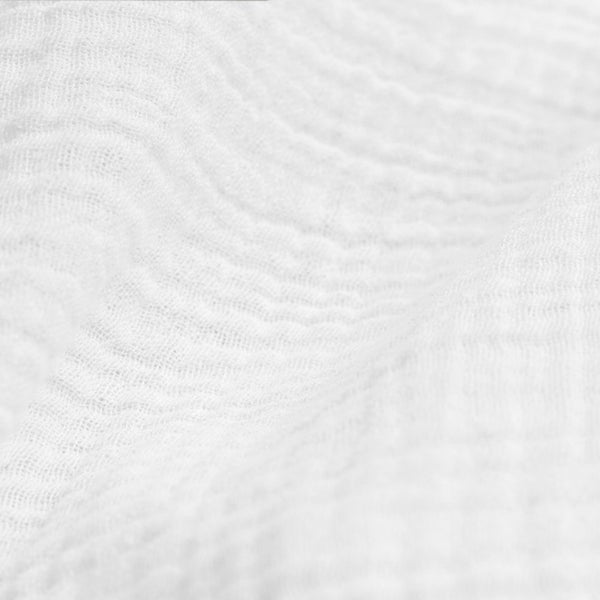 100% Cotton Duvet Cover Set Mousseline | White | Single - 140cm (W) x 220cm (L) - The Bedding & Blankets Store