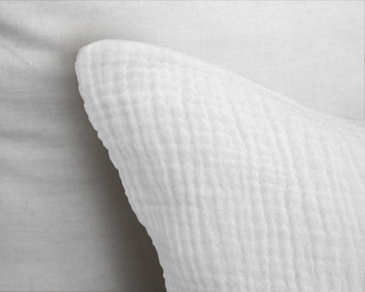 100% Cotton Duvet Cover Set Mousseline | White | Single - 140cm (W) x 220cm (L) - The Bedding & Blankets Store