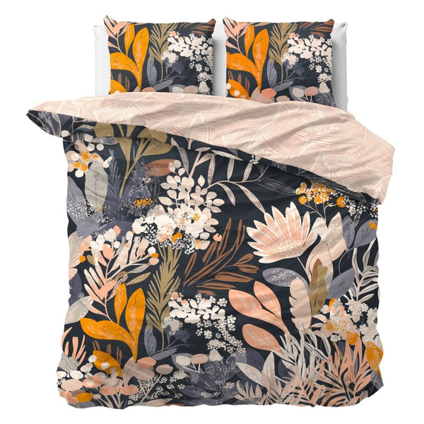 100% Cotton Duvet Cover Set Mystical Garden | Black | Double - 200cm (W) x 200/220cm (L) - The Bedding & Blankets Store