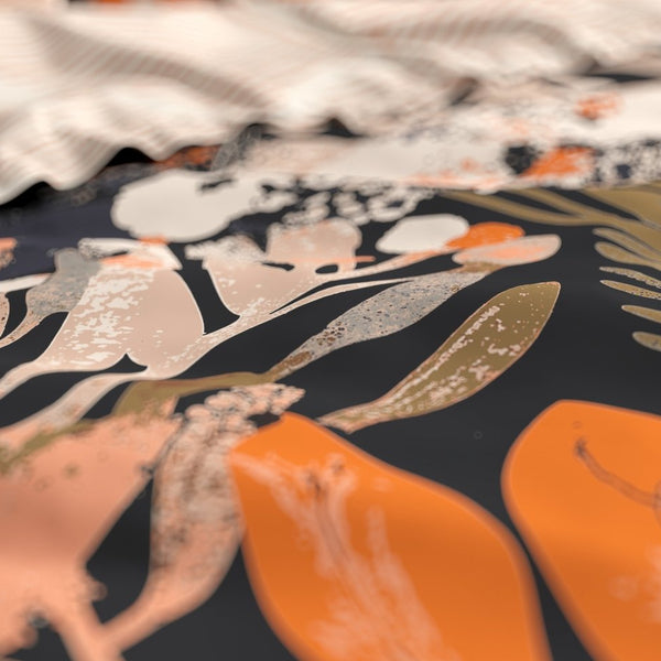 100% Cotton Duvet Cover Set Mystical Garden | Black | Double - 200cm (W) x 200/220cm (L) - The Bedding & Blankets Store