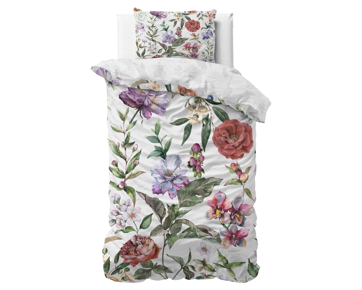 100% Cotton Duvet Cover Set Ophelia | Purple | Single Long - 140cm (W) x 220cm (L) - The Bedding & Blankets Store