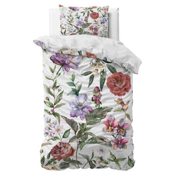 100% Cotton Duvet Cover Set Ophelia | Purple | Single Long - 140cm (W) x 220cm (L) - The Bedding & Blankets Store