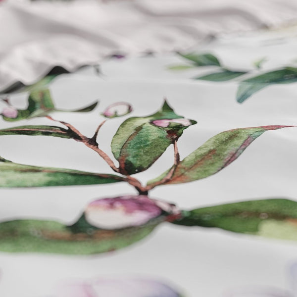 100% Cotton Duvet Cover Set Ophelia | White | King Long - 240cm (W) x 220cm (L) - The Bedding & Blankets Store