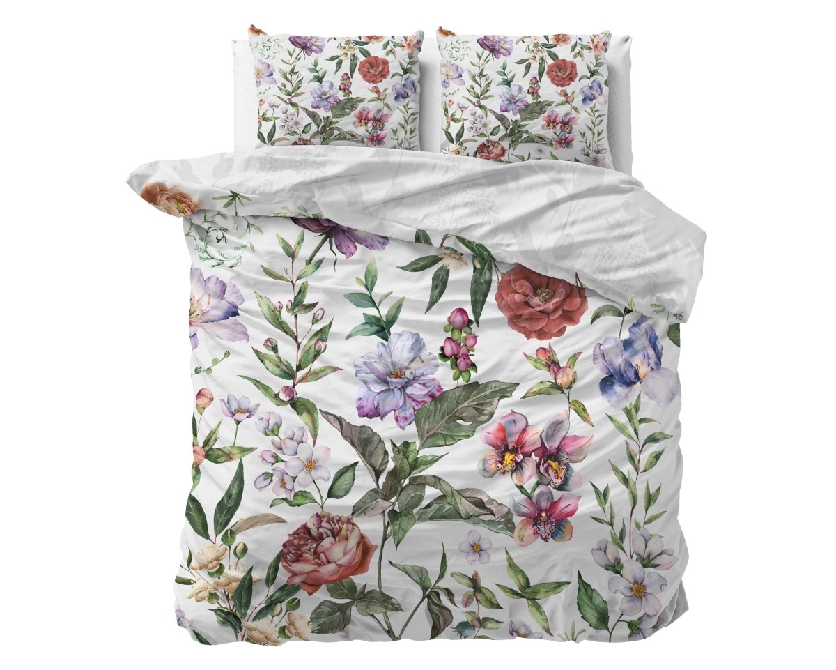 100% Cotton Duvet Cover Set Ophelia | White | King Long - 240cm (W) x 220cm (L) - The Bedding & Blankets Store