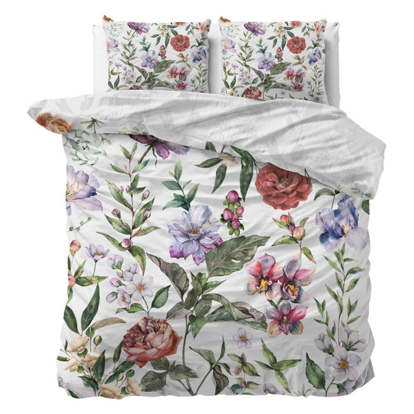 100% Cotton Duvet Cover Set Ophelia | White | King Long - 240cm (W) x 220cm (L) - The Bedding & Blankets Store