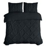 100% Cotton Duvet Cover Set Salvador | Black | Double - 200cm (W) x 220cm (L) - The Bedding & Blankets Store