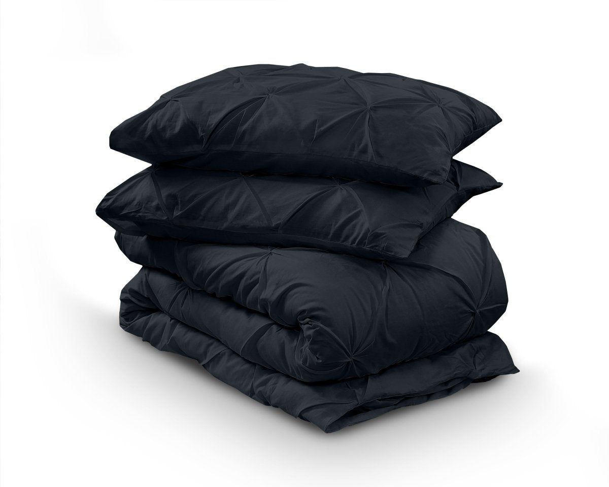100% Cotton Duvet Cover Set Salvador | Black | Single - 140cm (W) x 220cm (L) - The Bedding & Blankets Store