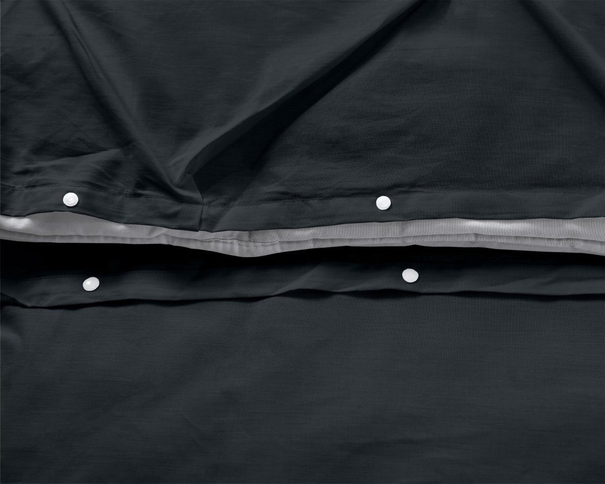 100% Cotton Duvet Cover Set Salvador | Black | Single - 140cm (W) x 220cm (L) - The Bedding & Blankets Store