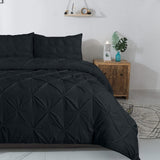 100% Cotton Duvet Cover Set Salvador | Black | Single - 140cm (W) x 220cm (L) - The Bedding & Blankets Store