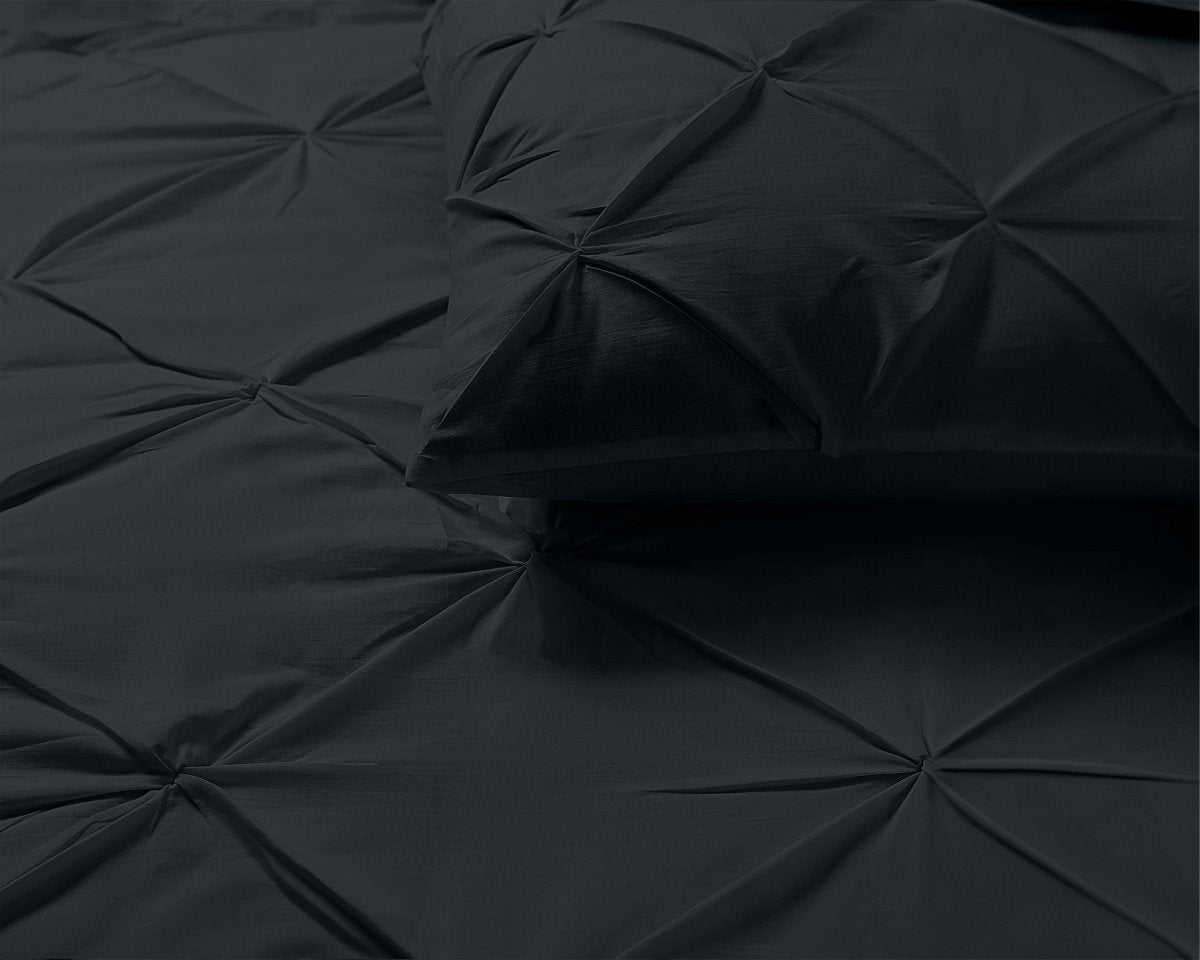 100% Cotton Duvet Cover Set Salvador | Black | Single - 140cm (W) x 220cm (L) - The Bedding & Blankets Store
