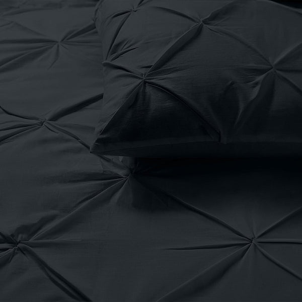 100% Cotton Duvet Cover Set Salvador | Black | Single - 140cm (W) x 220cm (L) - The Bedding & Blankets Store