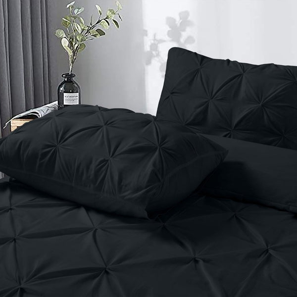 100% Cotton Duvet Cover Set Salvador | Black | Single - 140cm (W) x 220cm (L) - The Bedding & Blankets Store