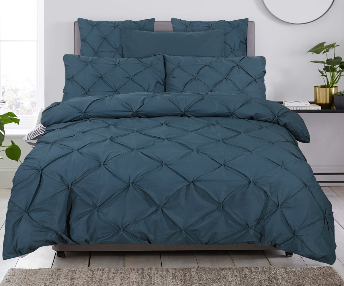 100% Cotton Duvet Cover Set Salvador | Blue | Single - 140cm (W) x 220cm (L) - The Bedding & Blankets Store