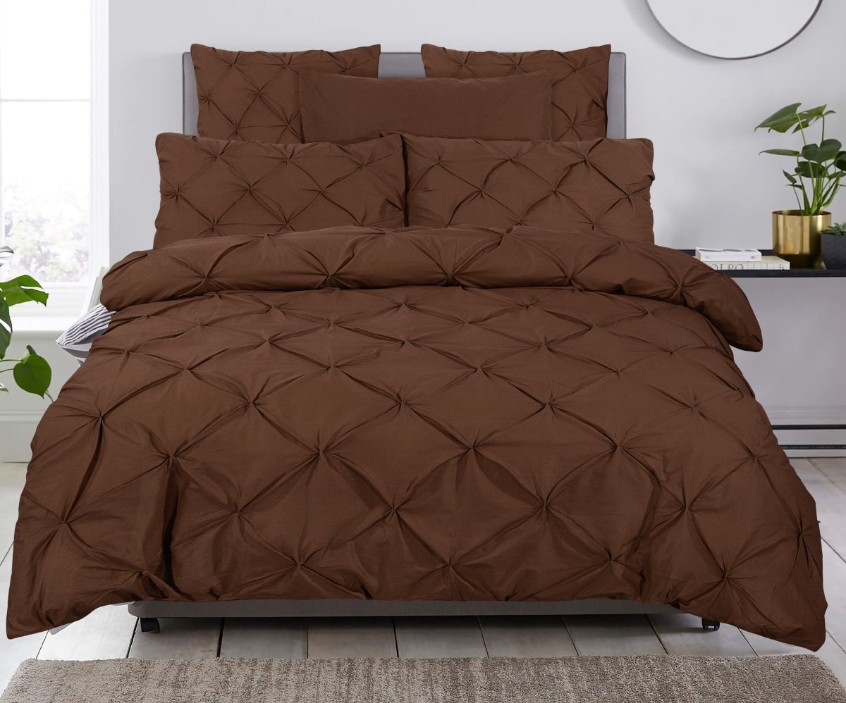 100% Cotton Duvet Cover Set Salvador | Brown | Double - 200cm (W) x 220cm (L) - The Bedding & Blankets Store