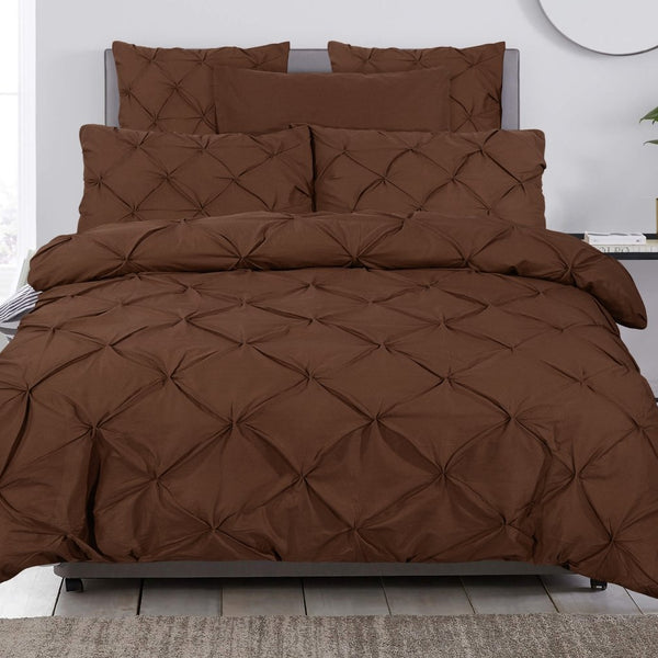 100% Cotton Duvet Cover Set Salvador | Brown | Double - 200cm (W) x 220cm (L) - The Bedding & Blankets Store