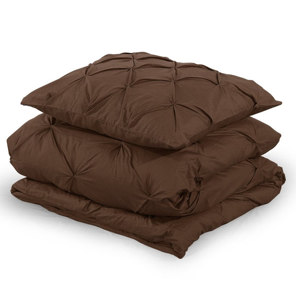 100% Cotton Duvet Cover Set Salvador | Brown | Double - 200cm (W) x 220cm (L) - The Bedding & Blankets Store