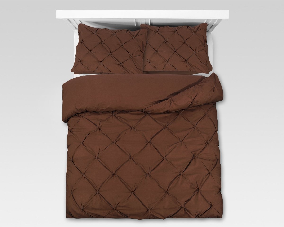 100% Cotton Duvet Cover Set Salvador | Brown | Double - 200cm (W) x 220cm (L) - The Bedding & Blankets Store