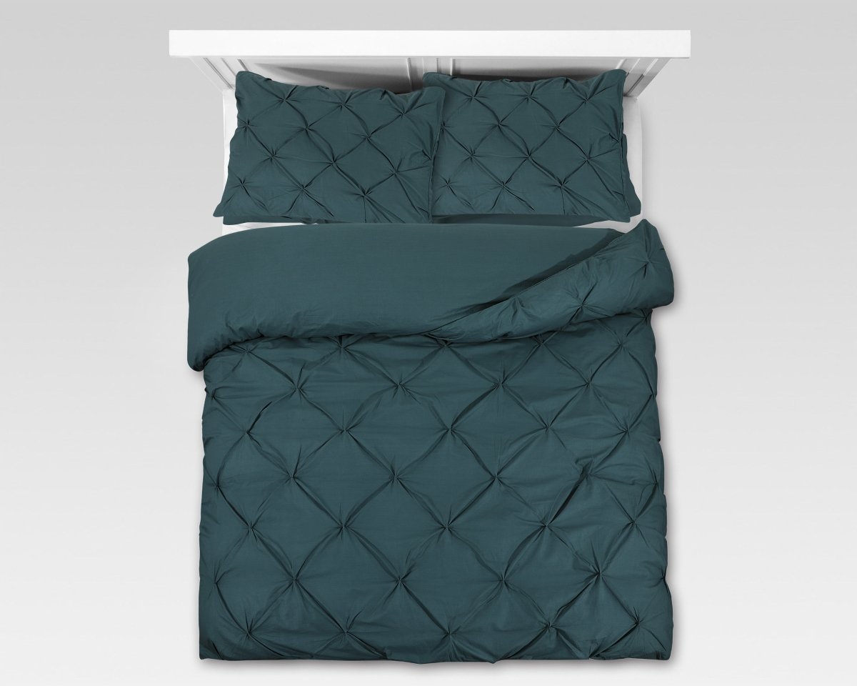 100% Cotton Duvet Cover Set Salvador | Dark Green | Single - 140cm (W) x 220cm (L) - The Bedding & Blankets Store