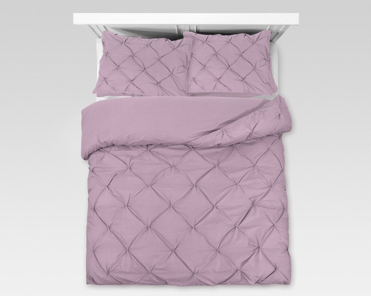 100% Cotton Duvet Cover Set Salvador | Lilac | Single - 140cm (W) x 220cm (L) - The Bedding & Blankets Store