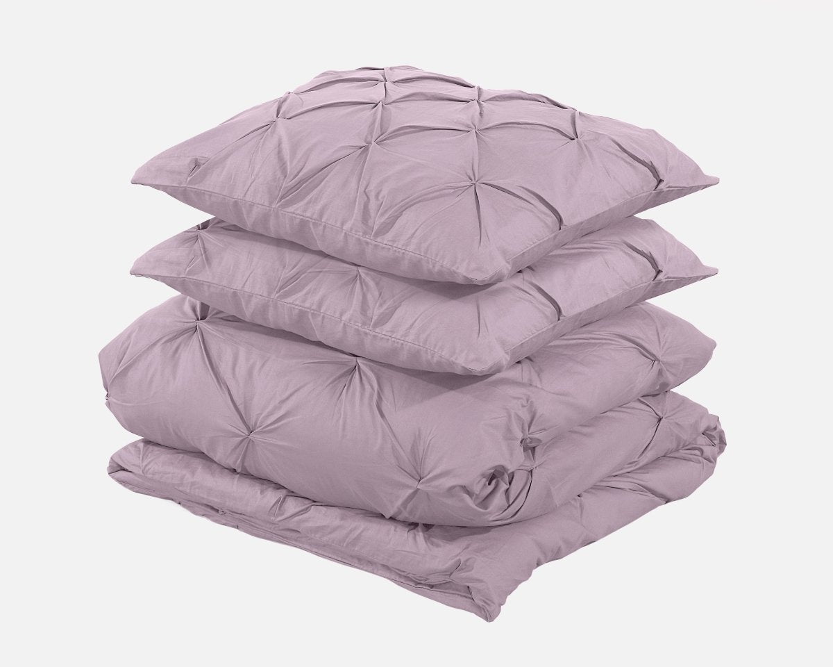 100% Cotton Duvet Cover Set Salvador | Lilac | Single - 140cm (W) x 220cm (L) - The Bedding & Blankets Store