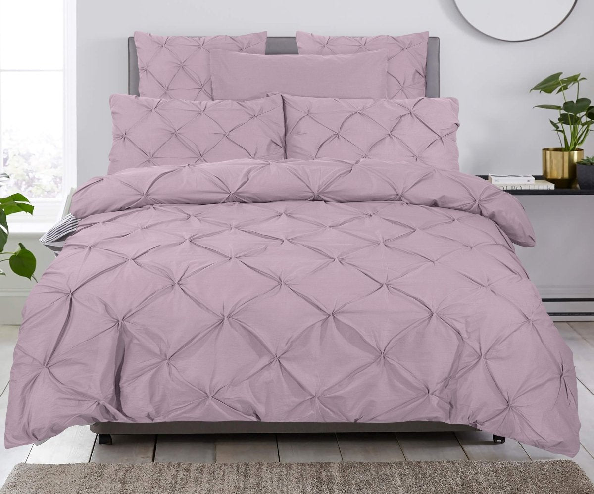 100% Cotton Duvet Cover Set Salvador | Lilac | Single - 140cm (W) x 220cm (L) - The Bedding & Blankets Store