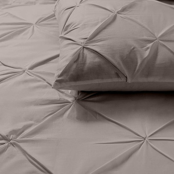 100% Cotton Duvet Cover Set Salvador | Taupe | Double - 200cm (W) x 220cm (L) - The Bedding & Blankets Store