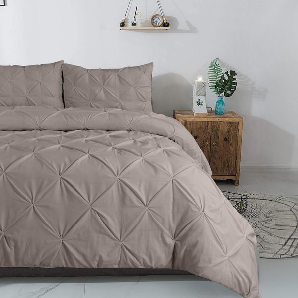 100% Cotton Duvet Cover Set Salvador | Taupe | Double - 200cm (W) x 220cm (L) - The Bedding & Blankets Store